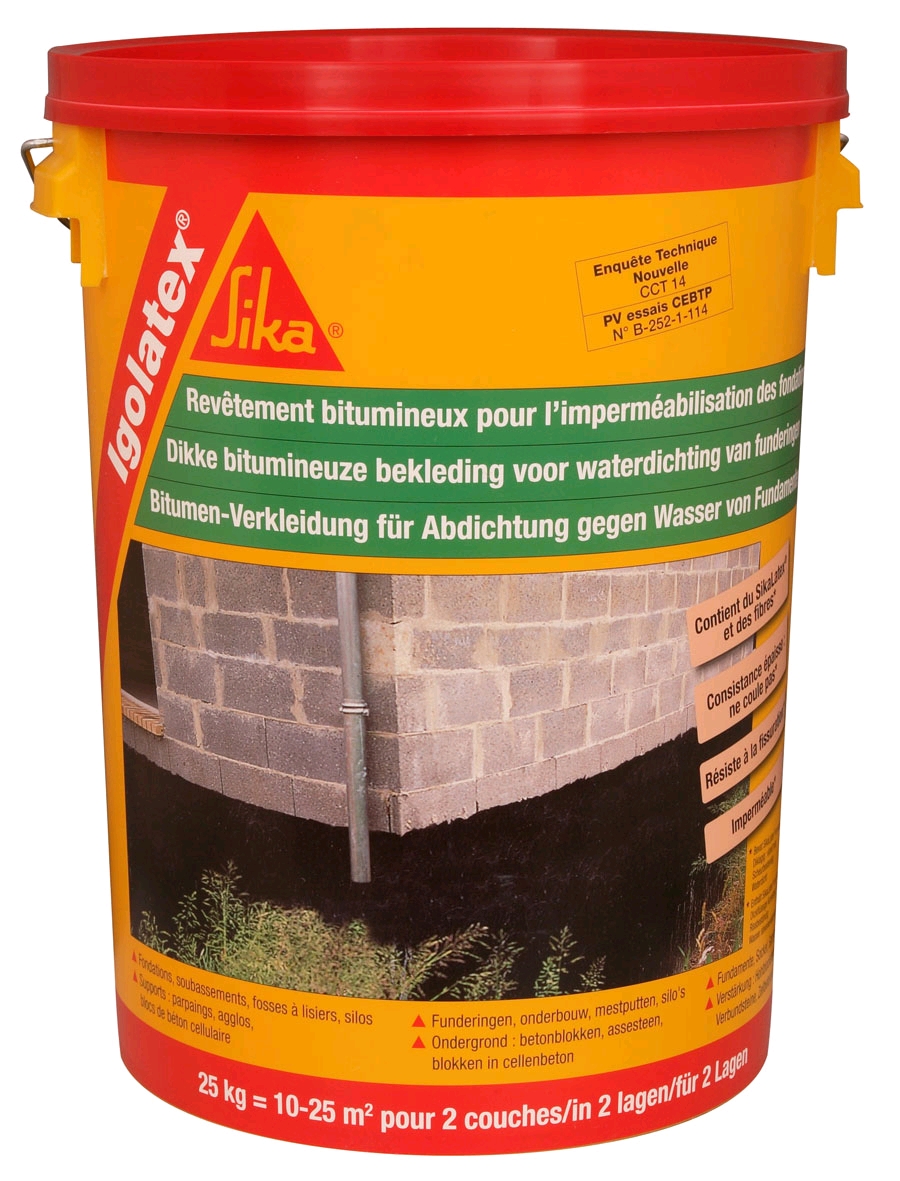 Imperméabilisation des Soubassements Enterrés IGOLATEX 25 KG