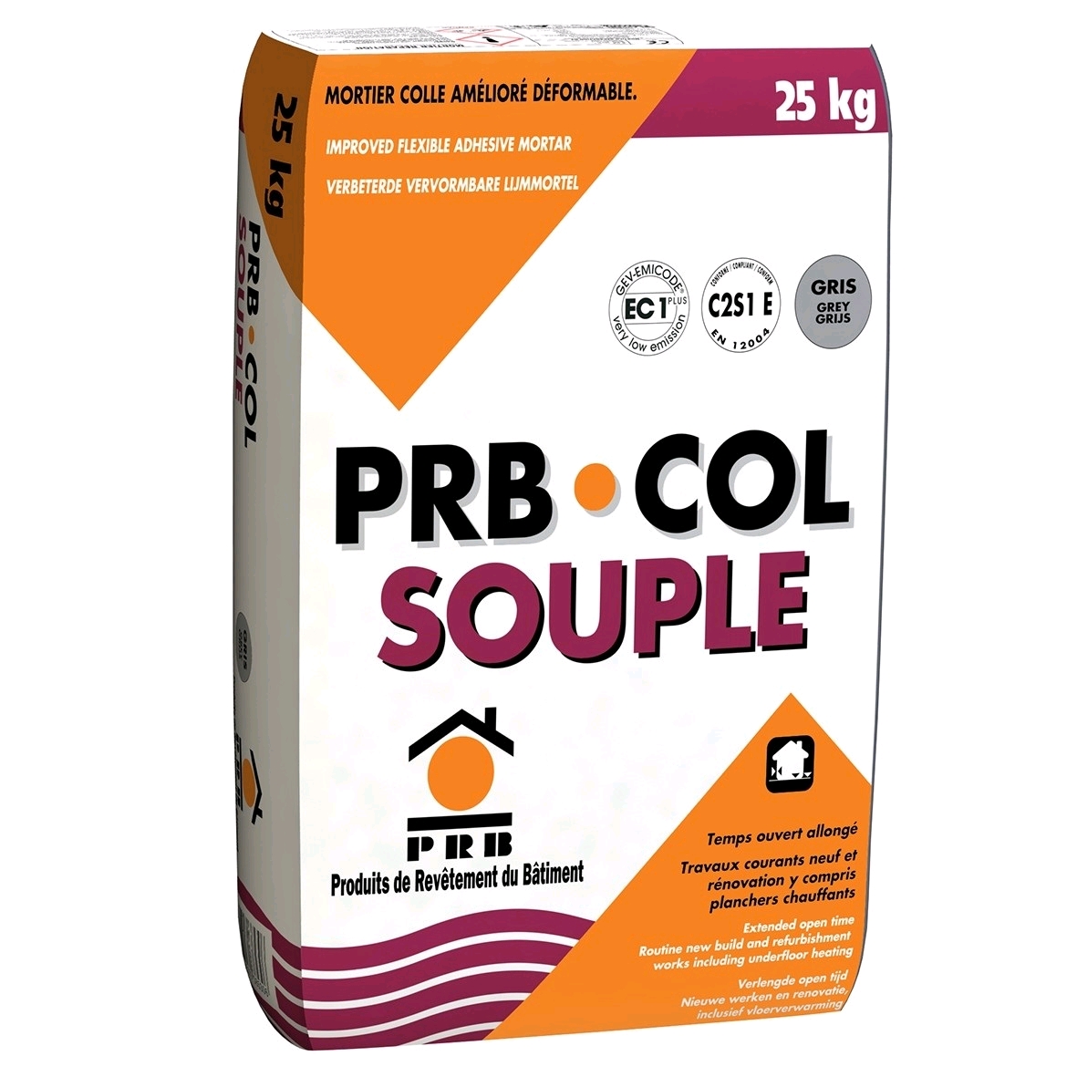 COLLE CARRELAGE PRB COL SOUPLE GRIS 25 KG