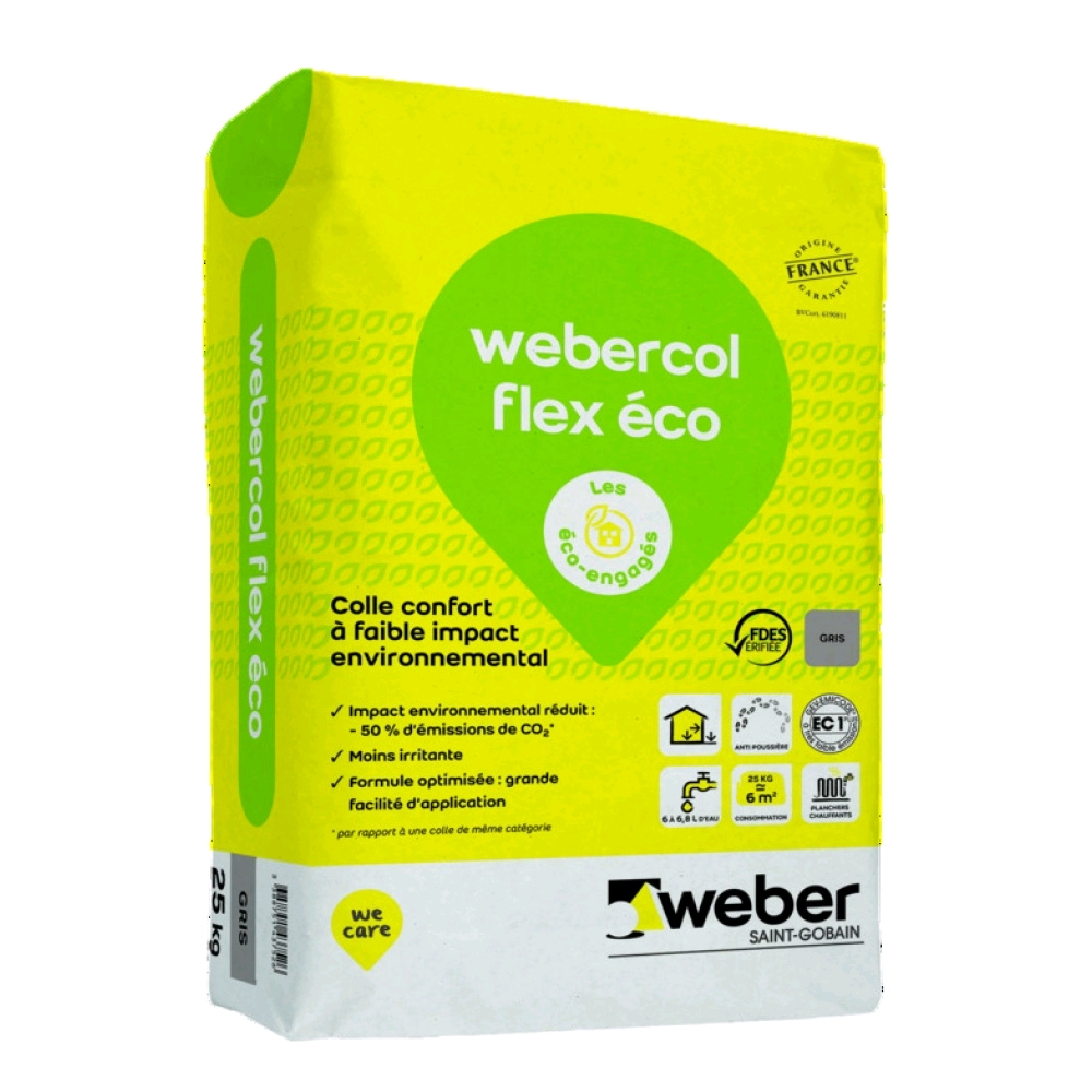 COLLE CARRELAGE WEBERCOL FLEX ECO 25Kg