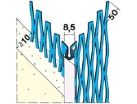 Cornière métal déployé avec jonc PVC Blanc Pour enduit ép 10mm Long 3.00ml