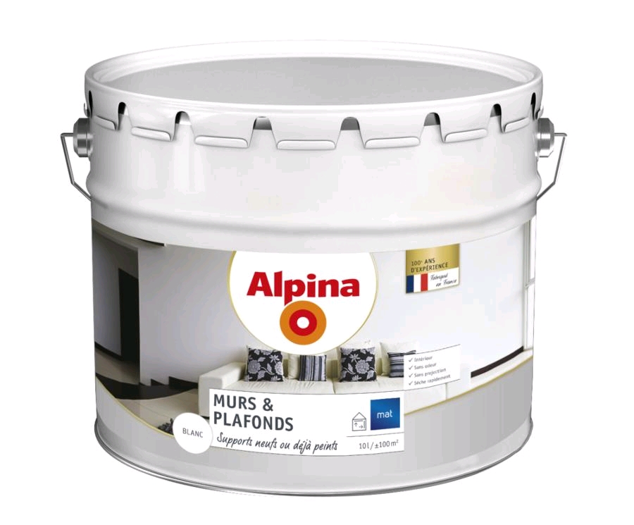 DAW - ALPINA MURS ET PLAFONDS MAT 10L BLANC