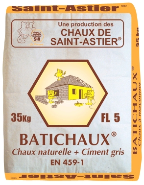 Chaux Naturelle & Ciment BATICHAUX® FL C 5  - 35 Kg