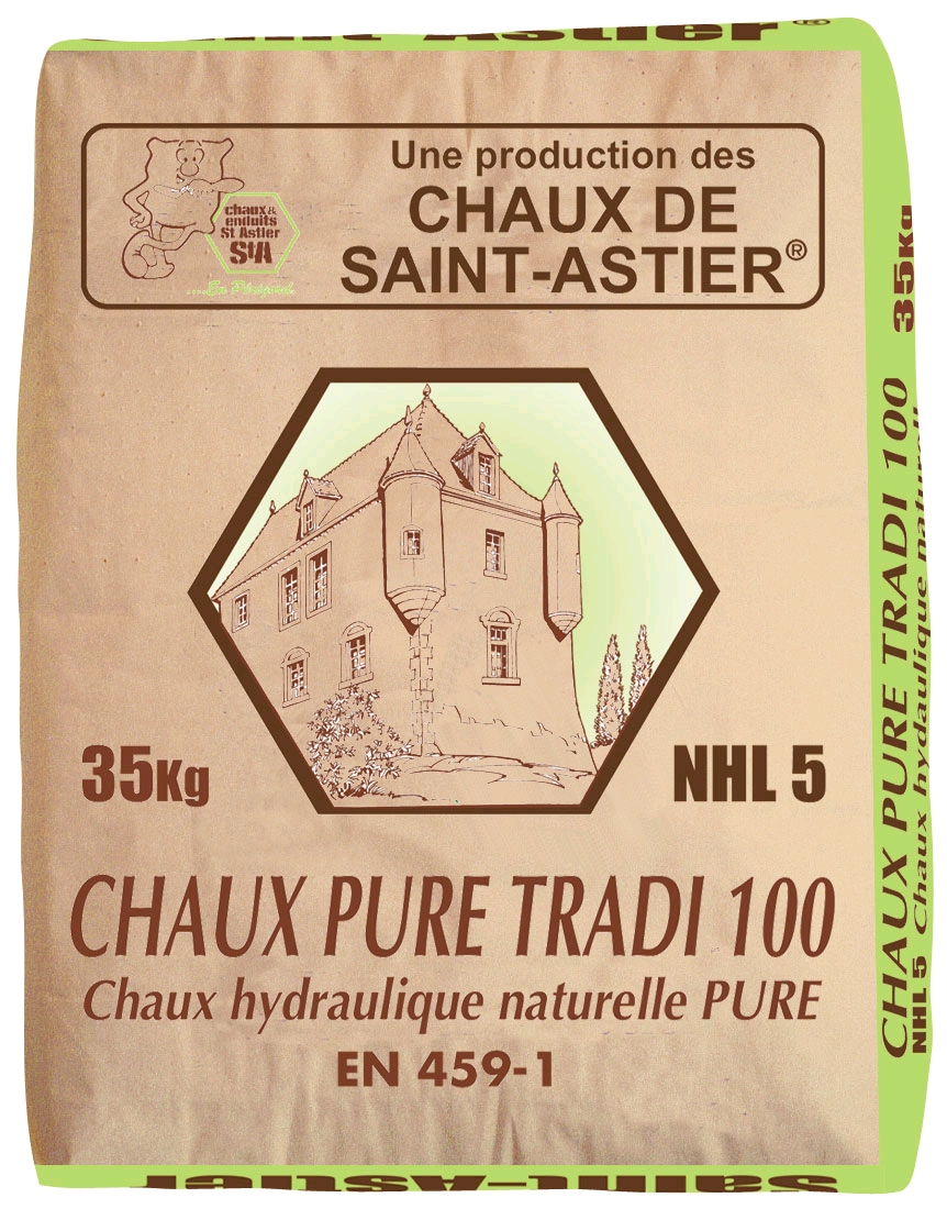 Chaux Naturelle Hydraulique Pure TRADI 100® NHL 5 - 35 Kg