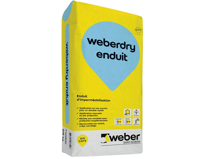 Mortier d'imperméabilisation et cuvelage WEBER DRY ENDUIT - 25Kg