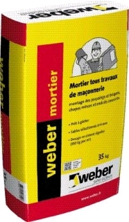 Mortier de maçonnerie WEBER MORTIER - 25 Kg