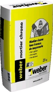 Mortier de maçonnerie WEBER MORTIER CHRONO - 25 Kg