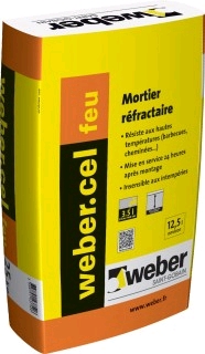 Mortier Réfractaire WEBER.CEL FEU - 25 Kg