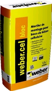 Mortier de montage WEBER.CEL BLOC - 25 Kg