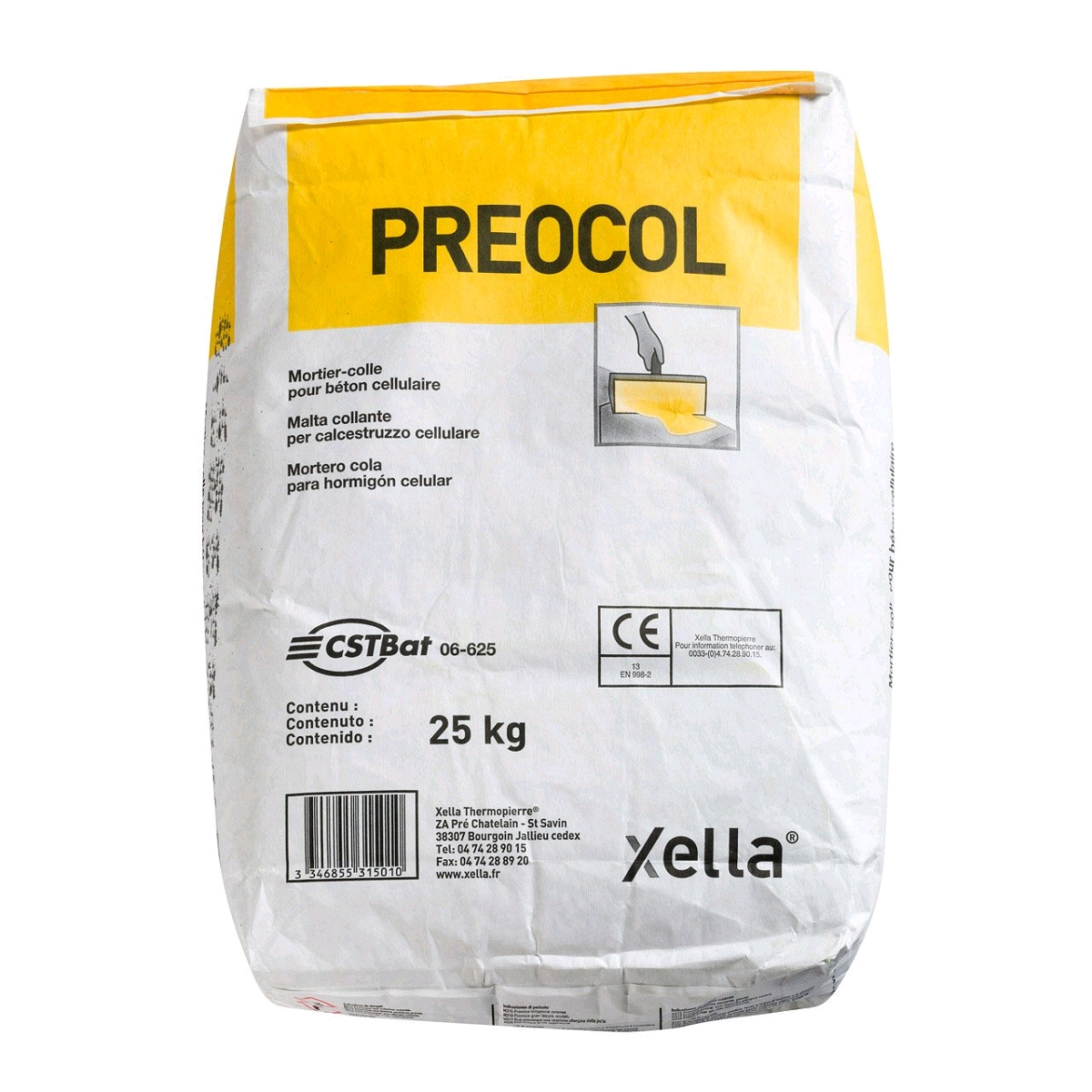 Mortier Colle à Béton cellulaire PREOCOL - 25 kg