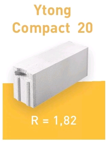 Blocs de Béton Céllulaire Compact 20 - 62.5X25X20