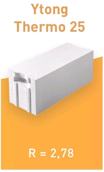 Blocs de Béton Céllulaire Thermo 25 - 62.5X25X25