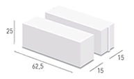 Carreau Béton Cellulaire CXE 62.5X25 ep 15