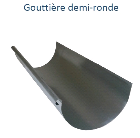 Gouttière ALUZINC Demi Ronde de 25