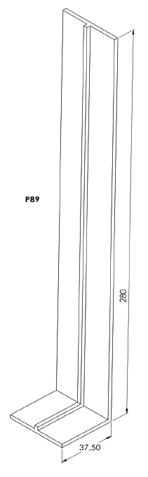 Jonction Hauteur 28cm pour Planche en F - Blanc