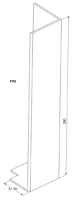 Angle Extérieur Hauteur 28cm pour Planche en F - Blanc