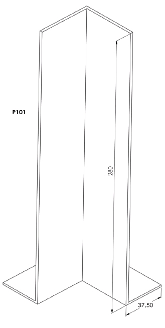 Angle Intérieur Hauteur 28cm pour Planche en F - Blanc